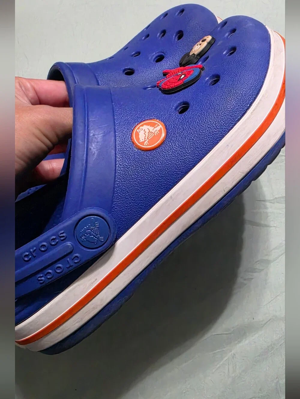CROCS Kids Navy Blue Slip-On Clogs Size 1Y